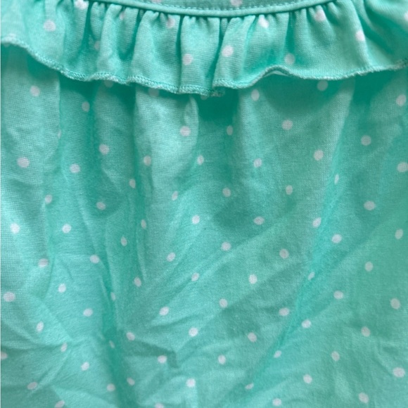 Carter’s 2T Girls Green & White Polka Dot Long Sleeve Pajama Top - Picture 2 of 4